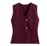 Burgundy Knitted Vest