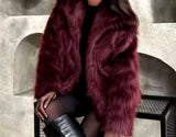 Burgundy Faux Fur Jacket