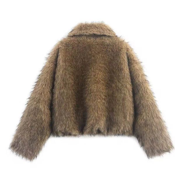 Faux fur Brown Beige Jacket