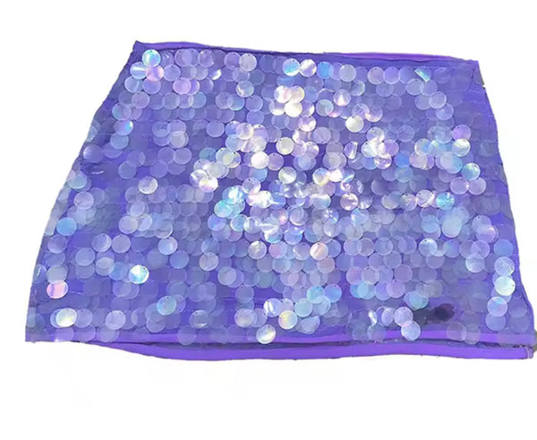 Purple Tie Side Sequin Skirt