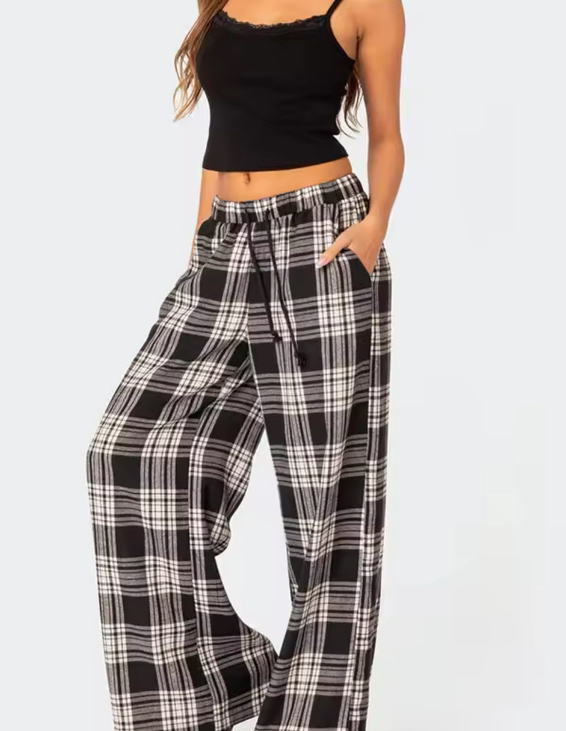 Black and white Check Pj Bottoms