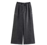Denim blue or black Drawstring Trousers