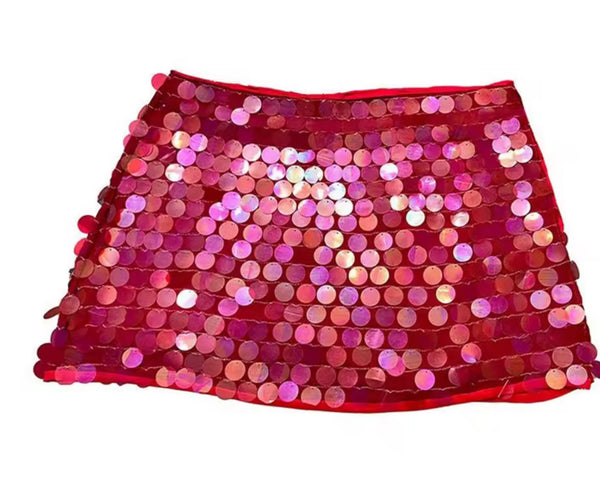 Red Sequin Skirt