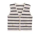 Striped Knitted Waist Coat