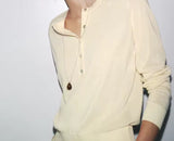 Yellow Henley Style Knitted Thin Jumper