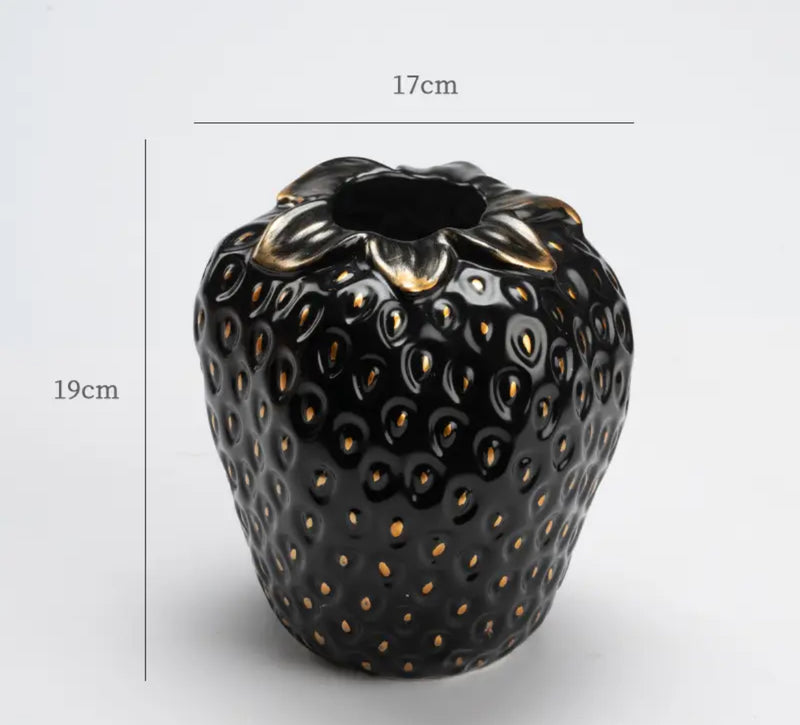 Black Medium Strawberry Vase