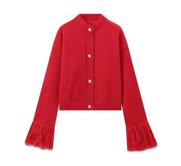 Cardigan with Fluffy Sleeves- lots of colours