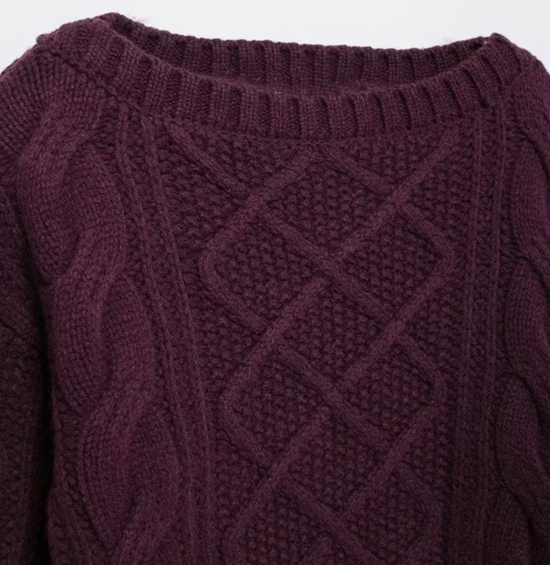 Burgundy purple Pullover Sweater