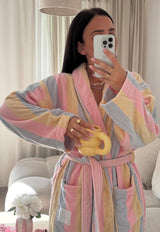 The Pastel Striped Women’s Dressing Gown Robe