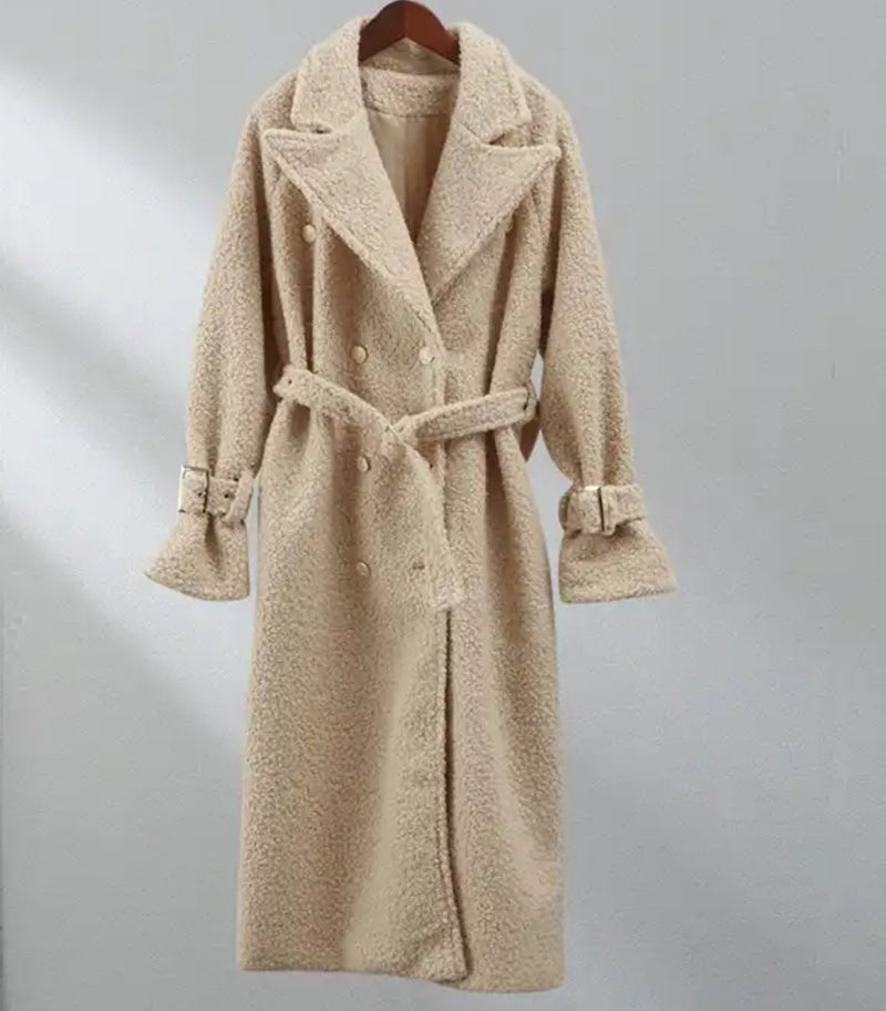 Boucle Long Beige Coat