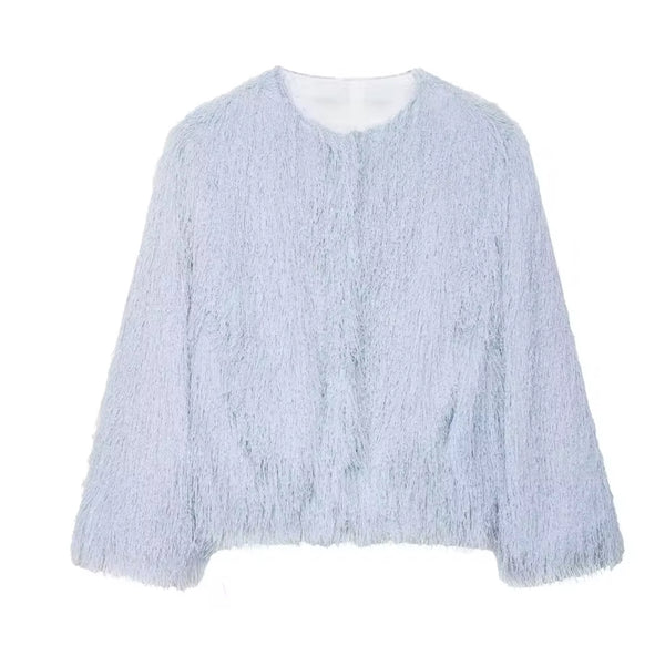 Baby Blue Fringed Jacket