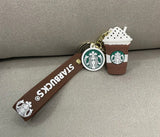 Starbucks Keyring: A brown cup-shaped coffee keychain, perfect for coffee lovers and Starbucks enthusiasts