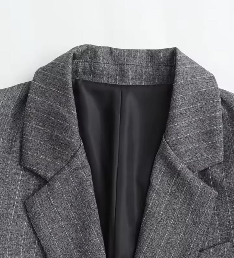 Pinstripe Grey Blazer