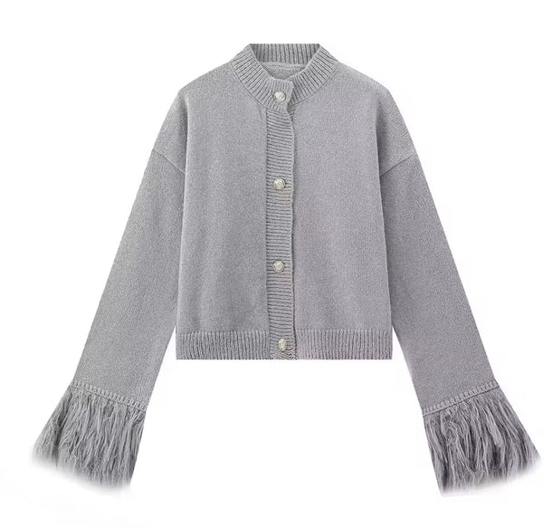 Cardigan with Fluffy Sleeves- lots of colours