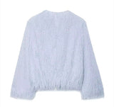Baby Blue Fringed Jacket