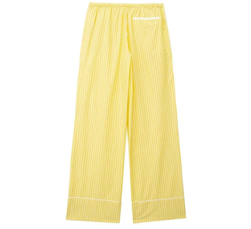 Yellow Pyjama Style Stripe Trousers