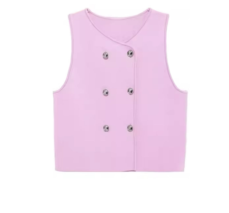 Pink Knit Waistcoat