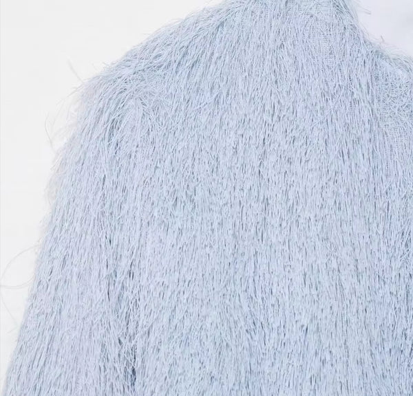 Baby Blue Fringed Jacket