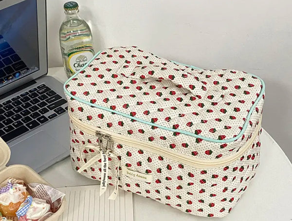 Strawberry Large Makeup Bag