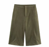 Green Suede Jacket and Jorts set