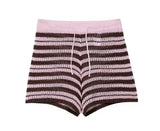 Pink Stripe Knitted Short Co Ord