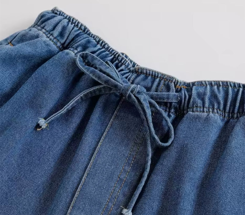 Denim Drawstring Trousers