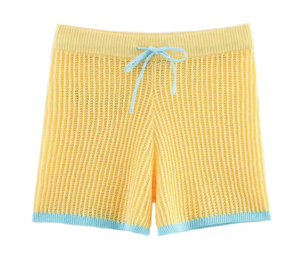 Shorts and Shirt Yellow and Blue Co Ord