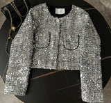 Sequin Tweed Short Jacket