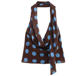 Polka Dot Brown and Blue Skirt and Top Co Ord