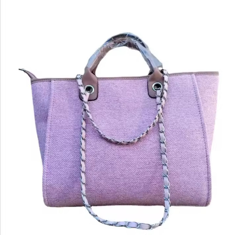 Pink Canvas Tote Bag