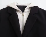 Crop Hooded Blazer Black