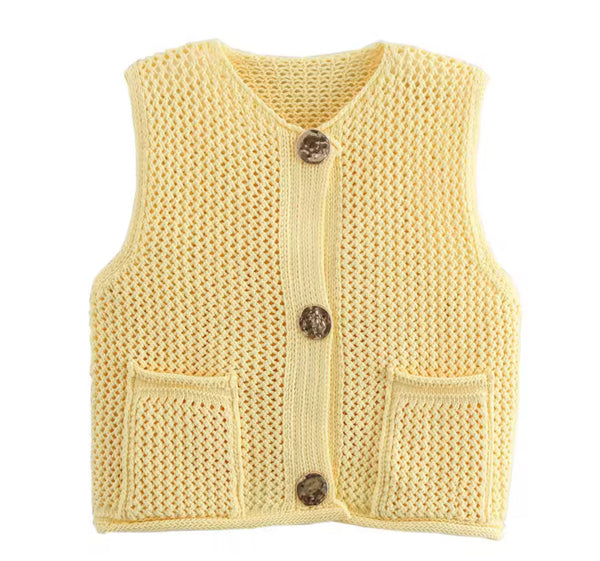 Yellow Knitted Waistcoat
