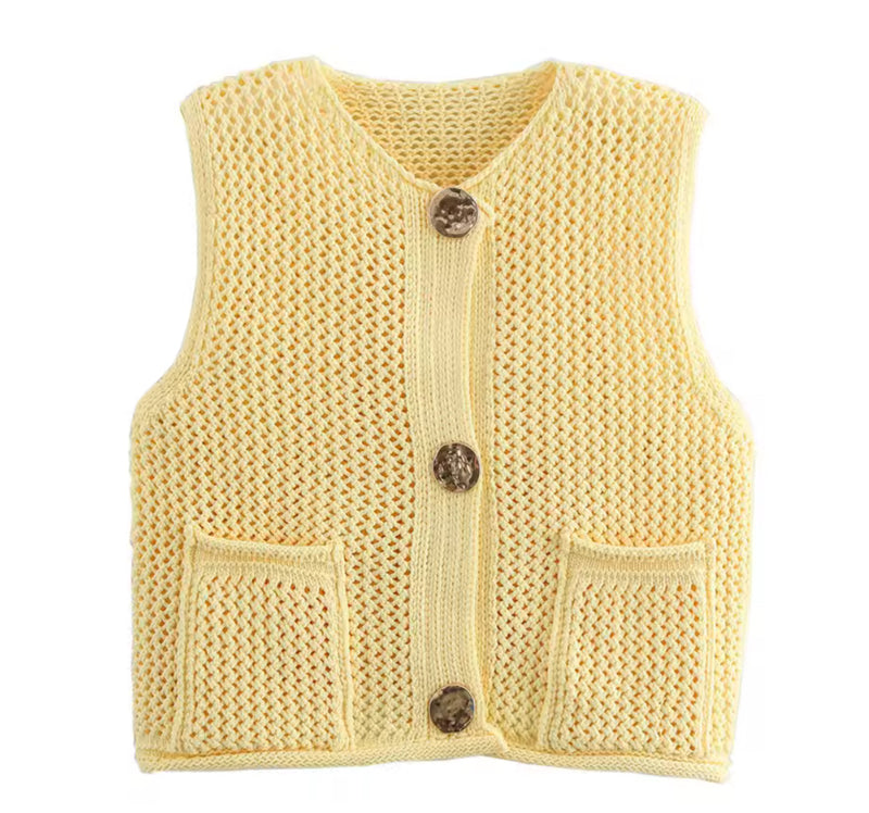 Yellow Knitted Waistcoat