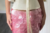 Pink Shell Style Mini Skirt