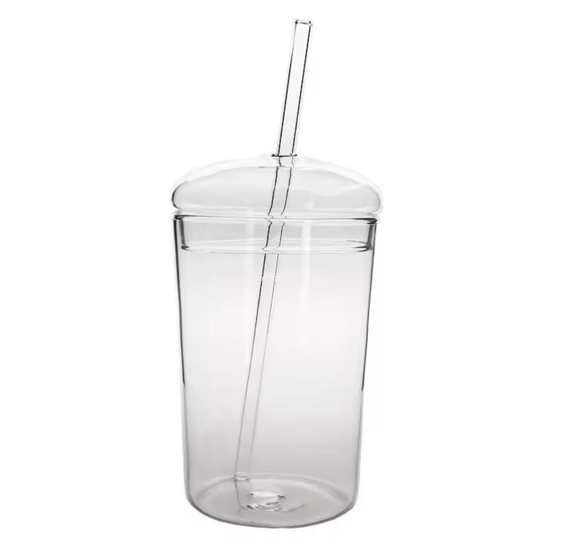 Iced Coffee Bubble Glass With Lid