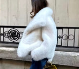 Fluffy White Faux fur Jacket