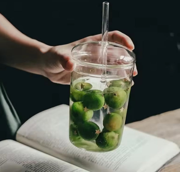 Iced Coffee Bubble Glass With Lid