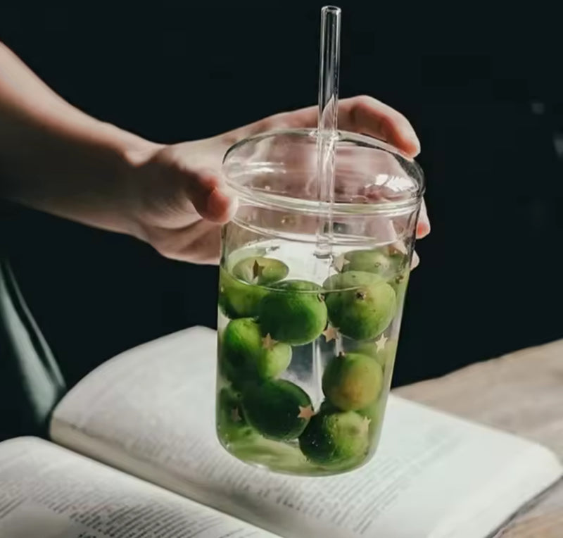 Iced Coffee Bubble Glass With Lid