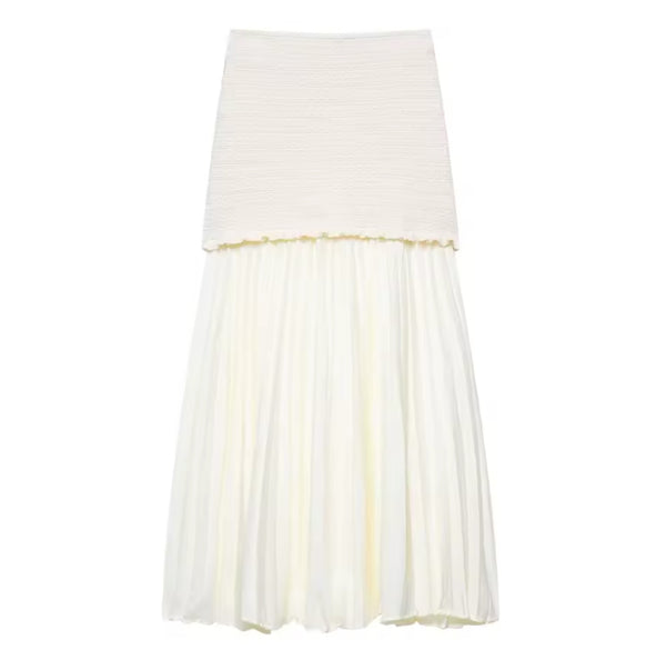 Long beige flowey Skirt