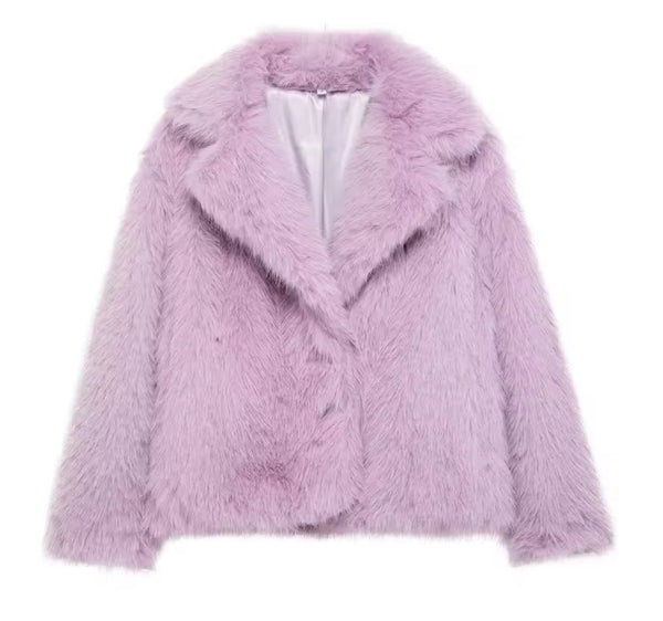 Pink/ Purple Faux Fur Jacket