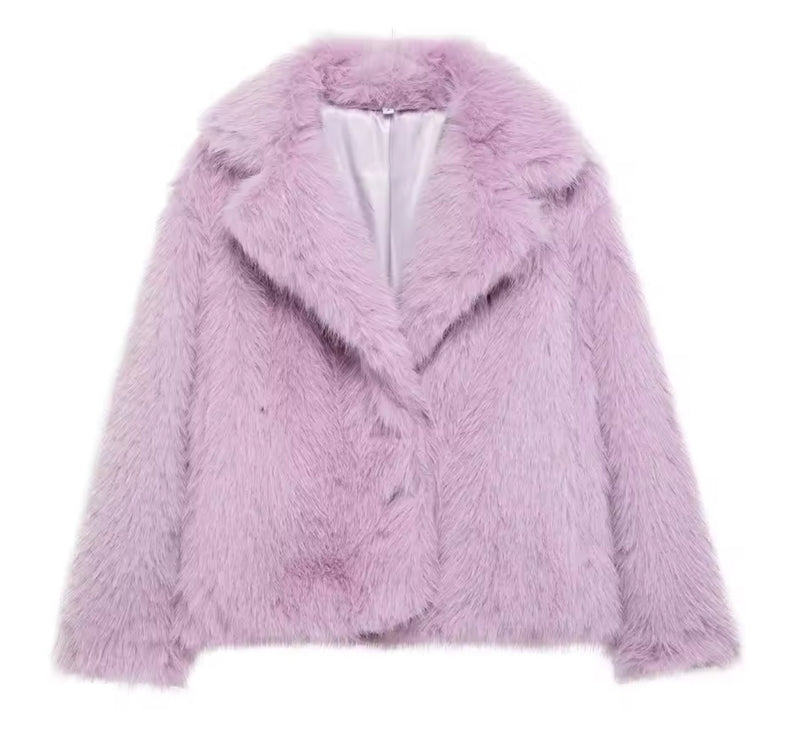 Pink/ Purple Faux Fur Jacket