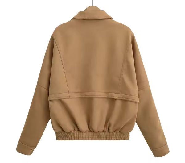 Suede Style layered Bomber Jacket