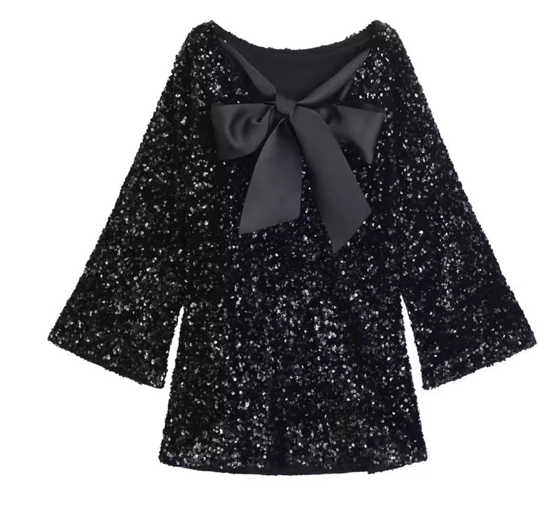 Long sleeve sequin dress
