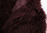 Shaggy Burgundy Faux Fur Jacket