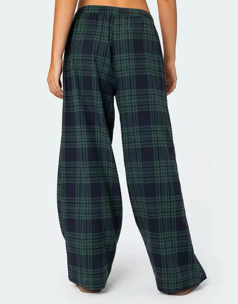 Green and Navy Plaid Pyjama Bottoms