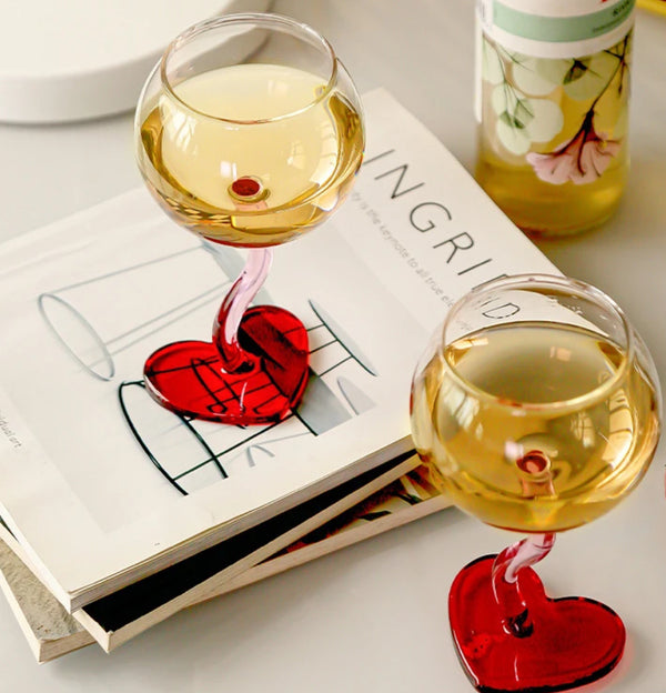 Heart Bottom Wine Glass