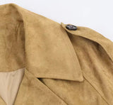 Beige Suede Style Cropped Trench
