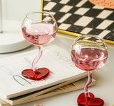 Heart Bottom Wine Glass