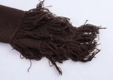 Brown Fringe Knitted Cardigan