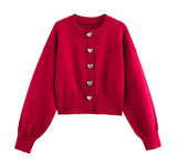 Red Cardigan Heart Buttons